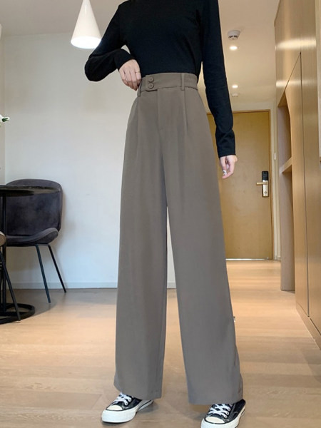 Pantaloni lungi de dama la moda cu talie inalta