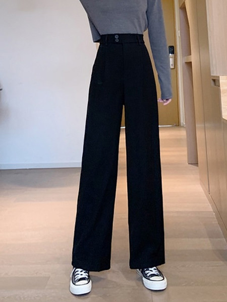 Pantaloni lungi de dama la moda cu talie inalta