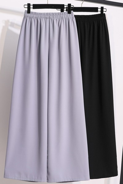 Pantaloni uni de dama cu talie elastica