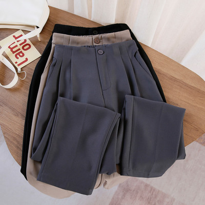 Дамски панталон с висока талия - прав модел в три цвята