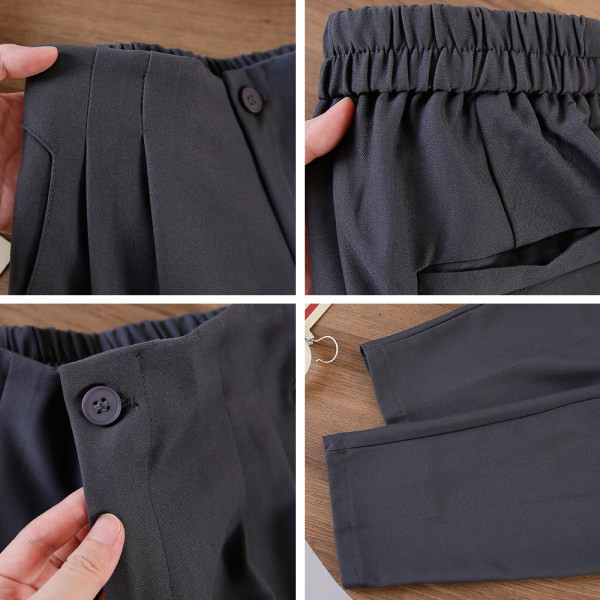 Pantaloni de dama cu talie inalta - model drept in trei culori