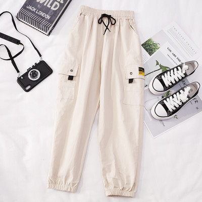 Pantaloni casual cu buzunare si cravate