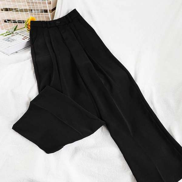 Pantaloni de dama cu talie inalta - model larg