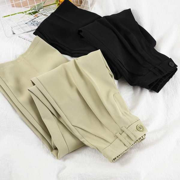 Pantaloni de dama cu talie inalta - model larg