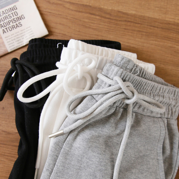 Pantaloni casual dama cu talie elastica si cravate in mai multe culori