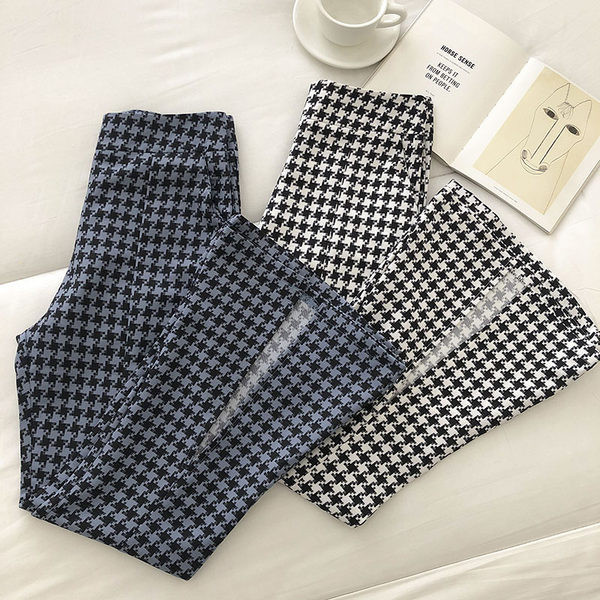 Дамски панталон ретро стил с висока талия и цепки