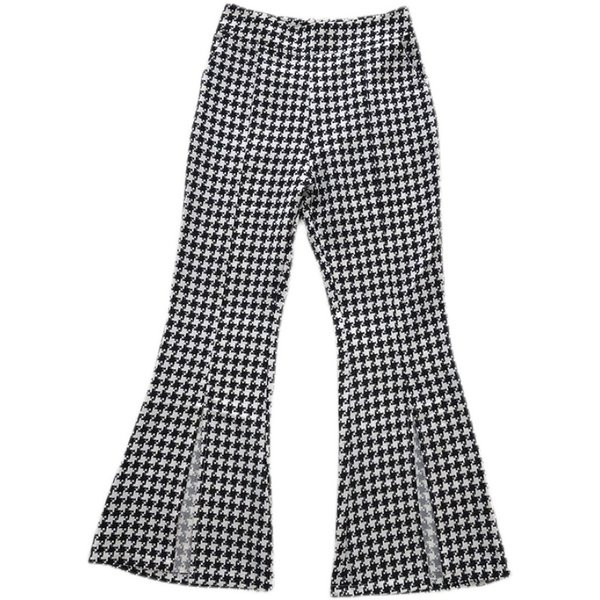 Дамски панталон ретро стил с висока талия и цепки