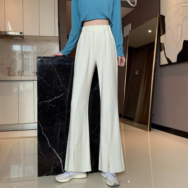 Ležerne ženske hlače s elastičnim strukom i prorezima