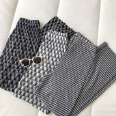 Pantaloni de dama colorati lat model cu talie inalta