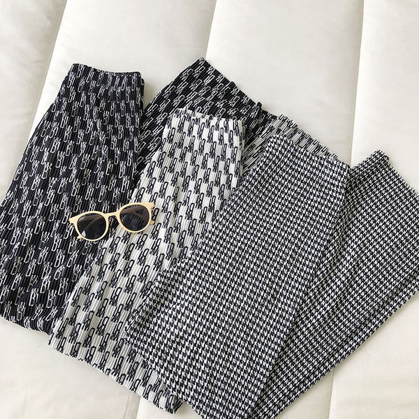 Pantaloni de dama colorati lat model cu talie inalta