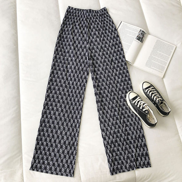 Pantaloni de dama colorati lat model cu talie inalta