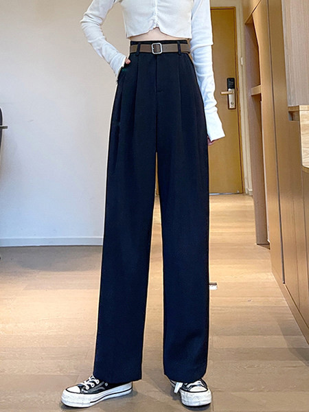 Model nou de pantaloni de dama cu talie inalta si buzunare