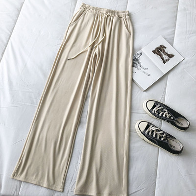 Ежедневен широк панталон с връзки и висока талия