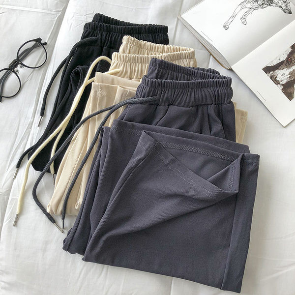 Ежедневен широк панталон с връзки и висока талия