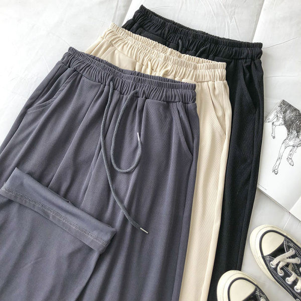 Ежедневен широк панталон с връзки и висока талия