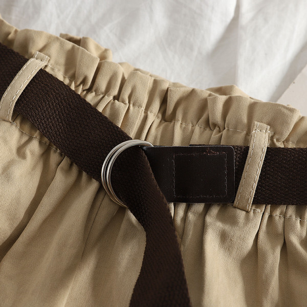 Pantaloni casual dama cu talie inalta si curea