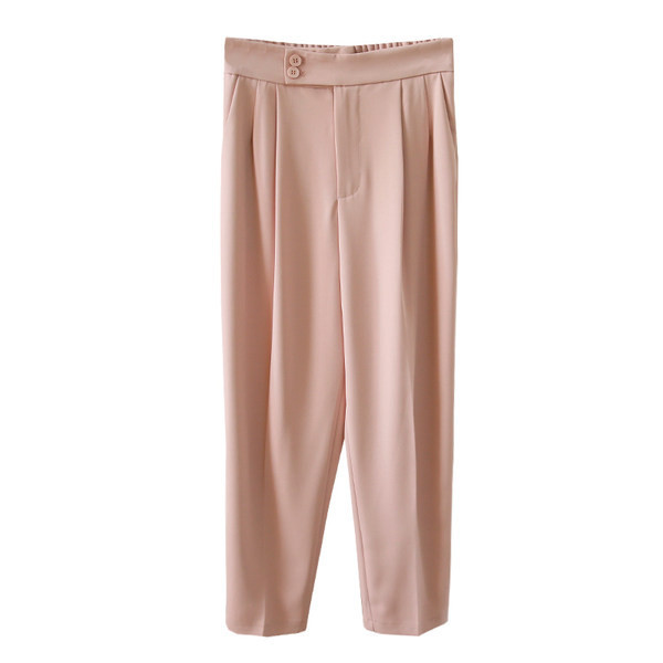 Pantaloni de dama cu buzunar si nasturi in doua culori