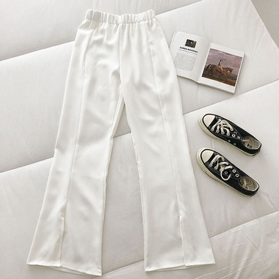 Pantaloni de dama cu crapaturi si talie elastica