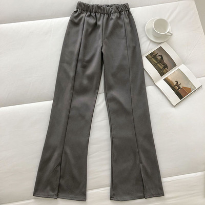 Pantaloni de dama cu crapaturi si talie elastica