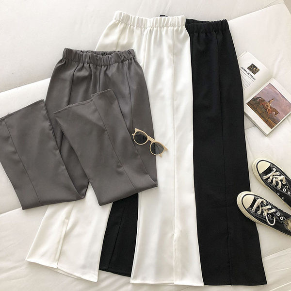 Pantaloni de dama cu crapaturi si talie elastica