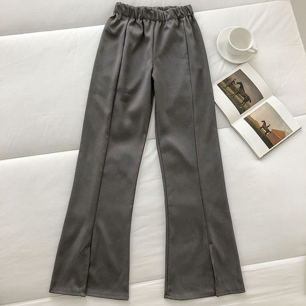 Pantaloni de dama cu crapaturi si talie elastica