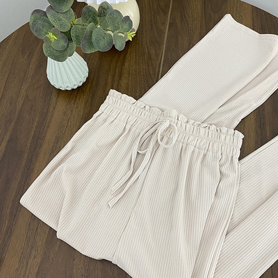 Pantaloni de primavara dama cu talie inalta - model drept