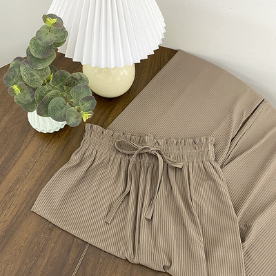 Pantaloni de primavara dama cu talie inalta - model drept