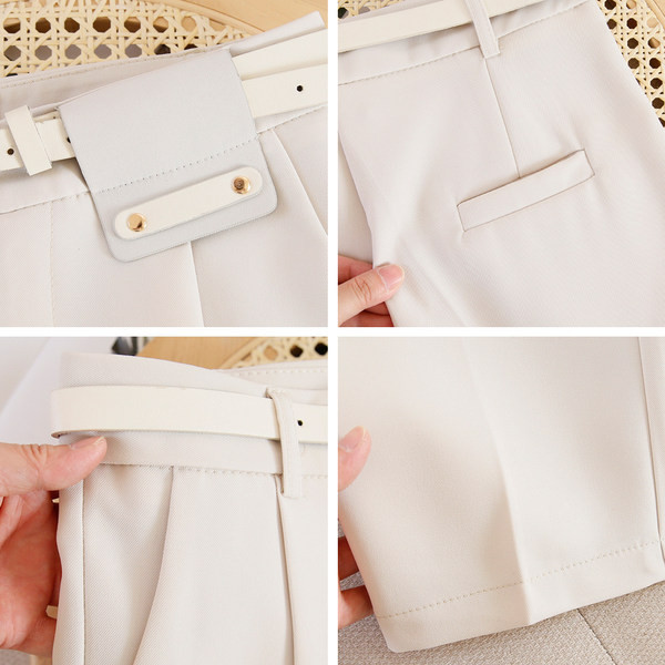 Pantaloni de dama cu curea si talie inalta in trei culori – potriviti pentru primavara