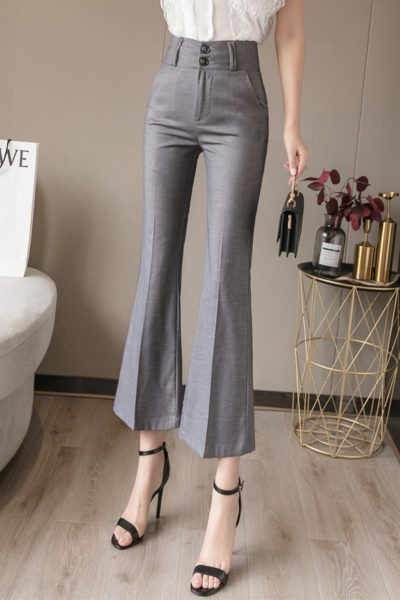 Pantaloni eleganti de dama 7/8 cu nasturi