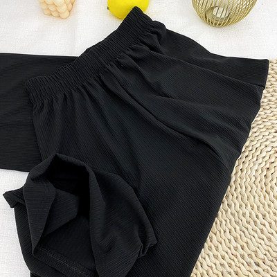 Pantaloni casual dama cu elastic - talie inalta