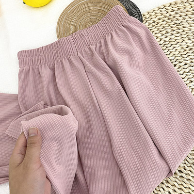 Pantaloni casual dama cu elastic - talie inalta