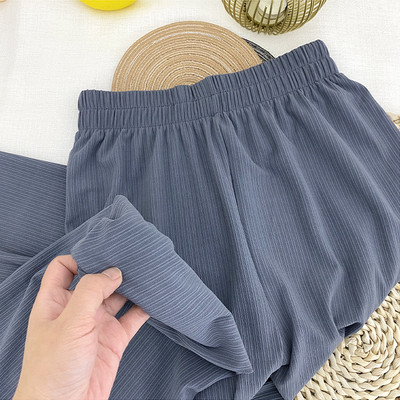 Pantaloni casual dama cu elastic - talie inalta