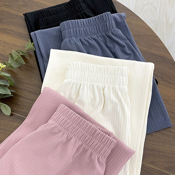 Pantaloni casual dama cu elastic - talie inalta