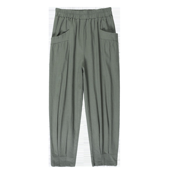 Pantaloni de dama din bumbac cu elastic