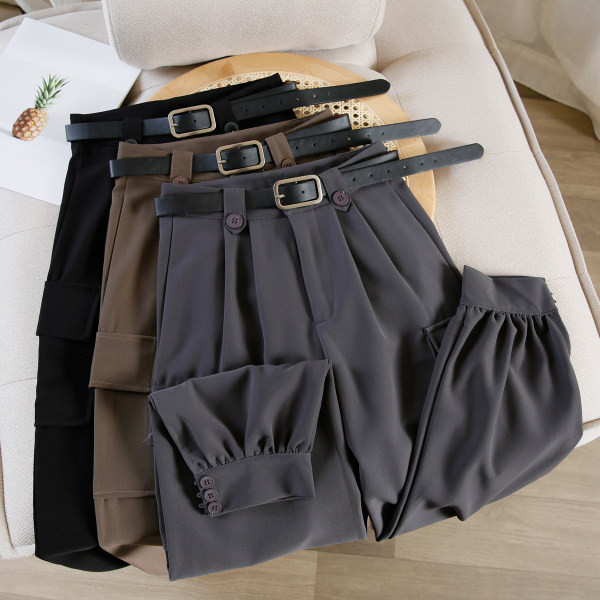 Pantaloni de dama cu curea potriviti pentru primavara