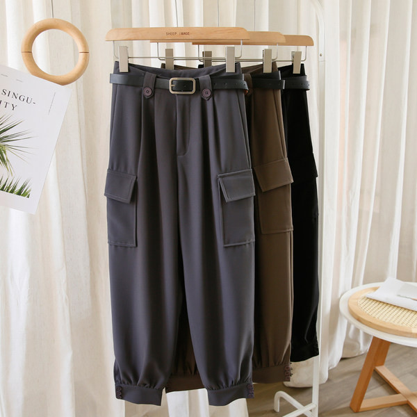 Pantaloni de dama cu curea potriviti pentru primavara