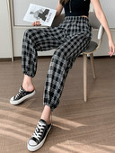 Γυναικείο καρό παντελόνι με κορδόνια στον  αστράγαλο