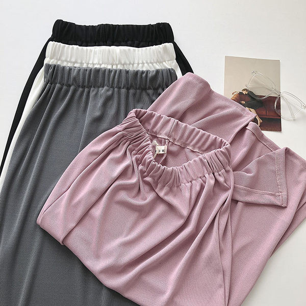 Pantaloni casual dama cu elastic - model drept