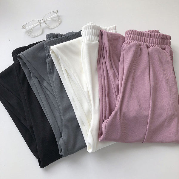 Pantaloni casual dama cu elastic - model drept