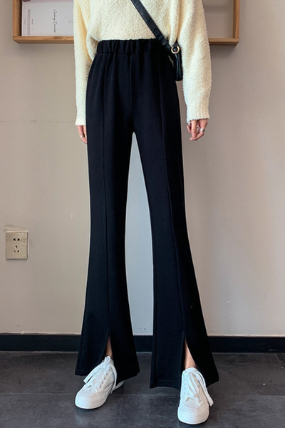 Ležerne ženske hlače s elastičnim strukom u tri boje