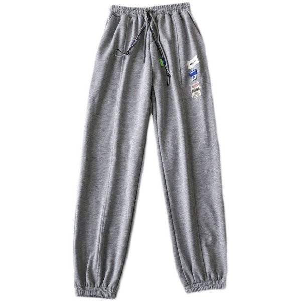 Pantaloni casual dama cu elastic si emblema