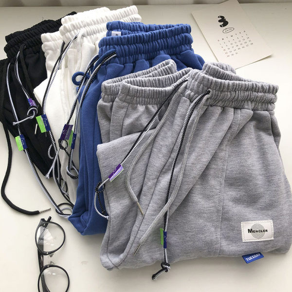 Pantaloni casual dama cu elastic si emblema