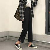 Pantaloni de dama cu talie inalta model drept