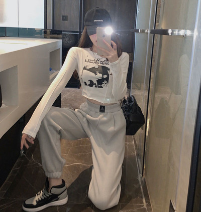 Pantaloni sport si casual dama cu talie elastica