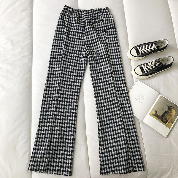 Еластичен дамски пролетен панталон с висока талия