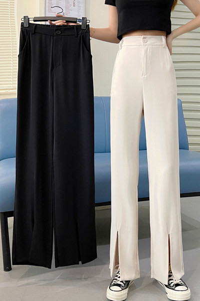 Pantaloni drepti de dama model nou cu talie inalta