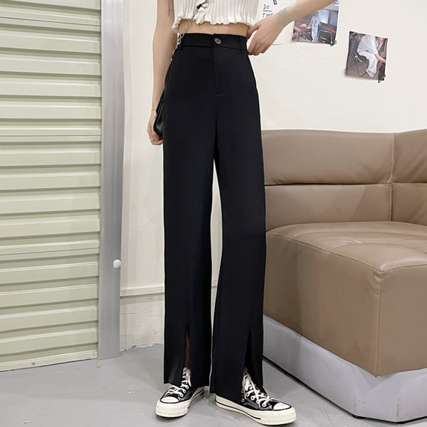 Pantaloni drepti de dama model nou cu talie inalta