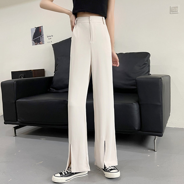 Pantaloni drepti de dama model nou cu talie inalta