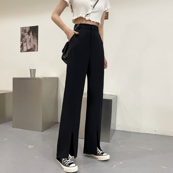 Pantaloni drepti de dama model nou cu talie inalta