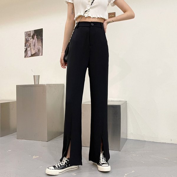 Pantaloni drepti de dama model nou cu talie inalta